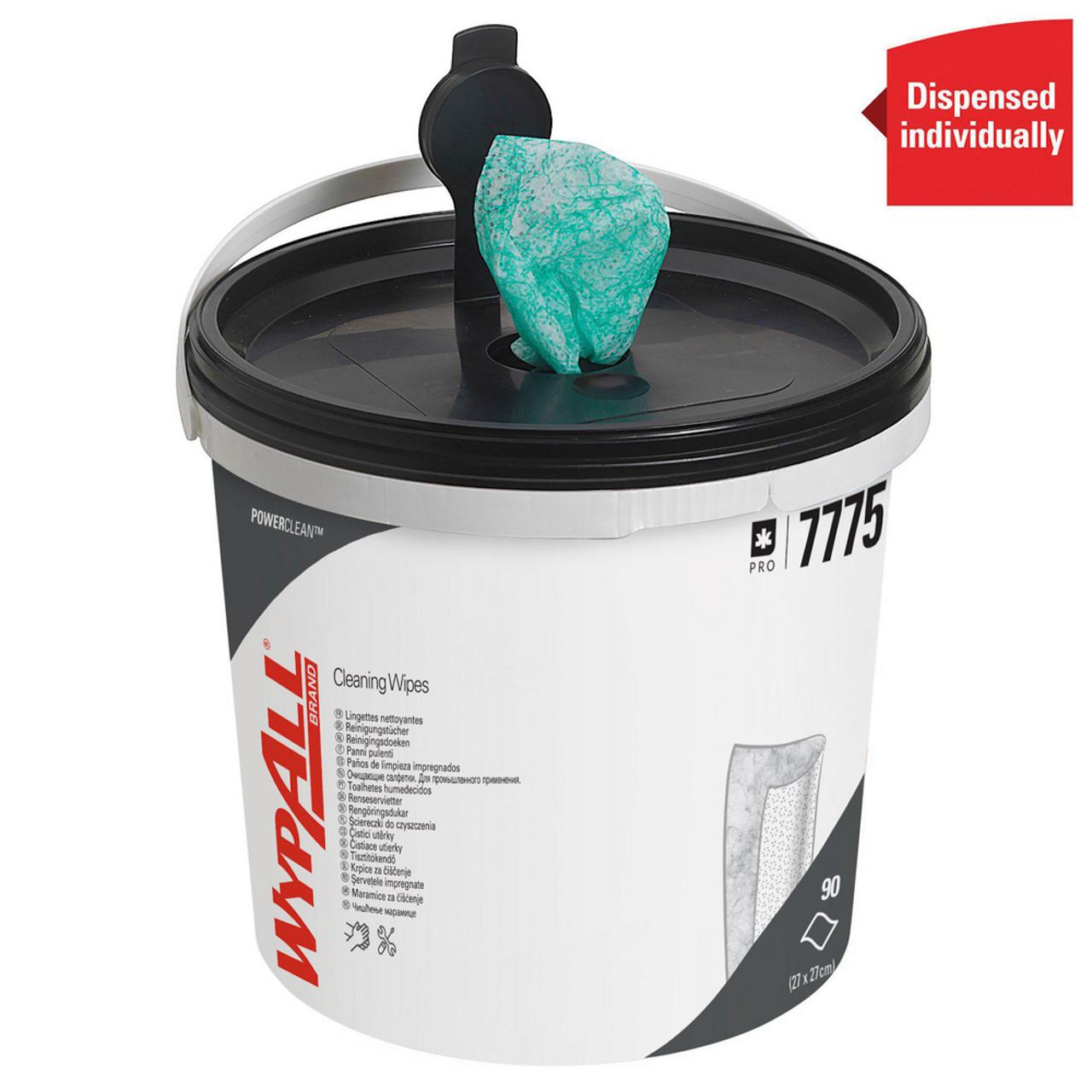 WYPALL Rengöringsservetter, bärbar dispenserbehållare, 90 ark per behållare, refill, centrummatad, grön 270 x 270mm 90/fp | Städ och hygien - Toalettpapper och torkpapper - Industritork | Kontorsexperten