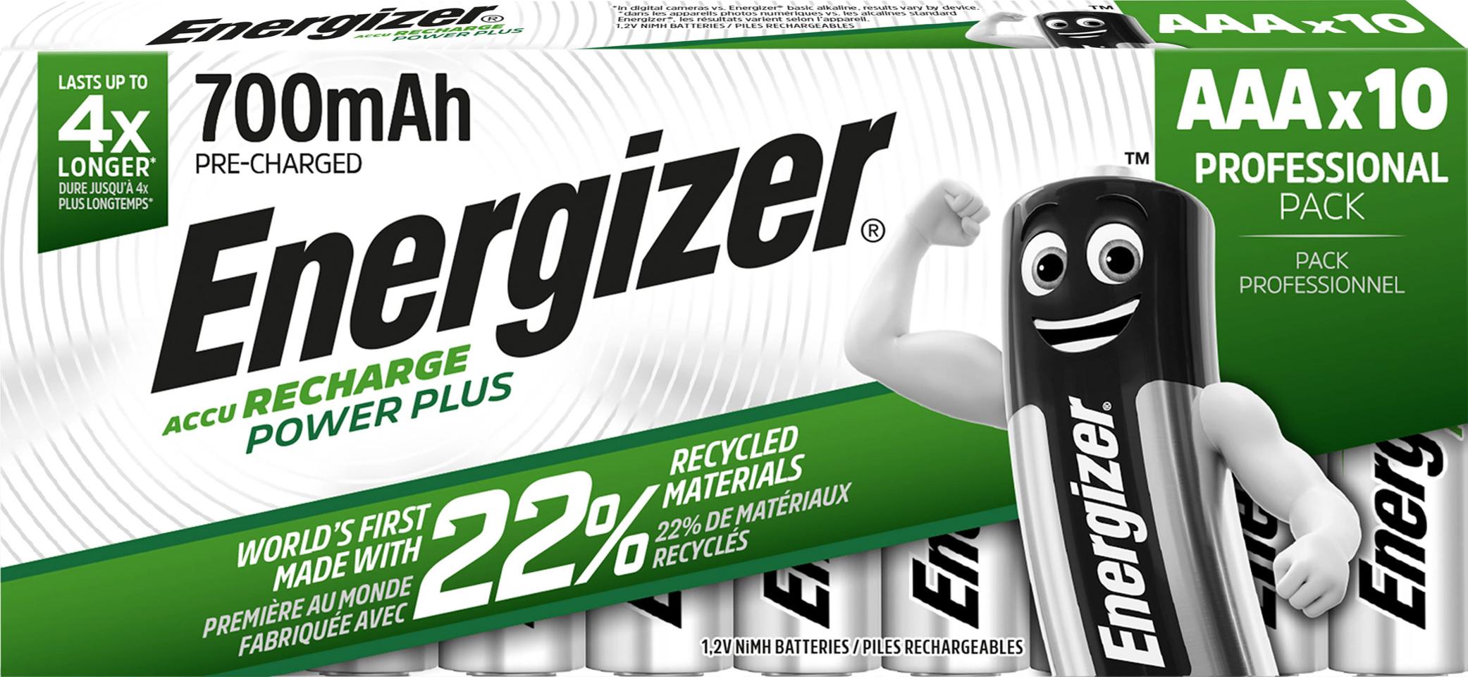 ENERGIZER Batteri Laddbar P-P AAA 10/fp | Kontorsmaskiner - Batterier - Uppladdningsbara | Kontorsexperten