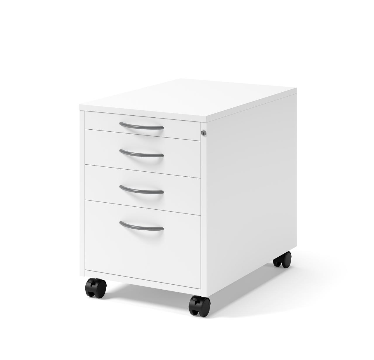 LANAB DESIGN Skrivbordshurts 4 lådor vitlaminat | Kontorsmöbler och inredning - Bord och hurtsar - Hurtsar | Kontorsexperten