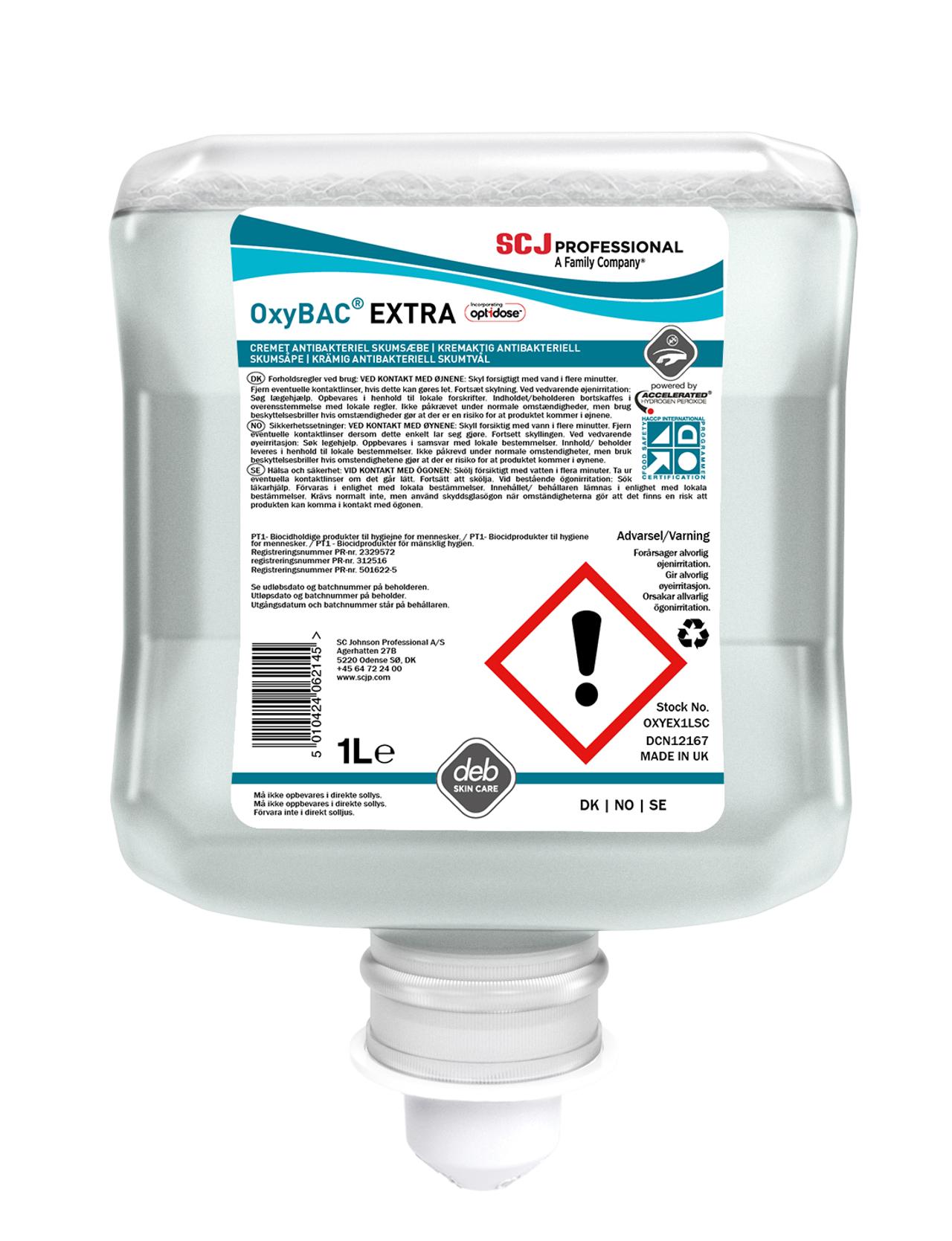 SC JOHNSON PPROFESSIONAL Skumtvål OxyBAC Extra antimikrobiell 1L | Städ och hygien - Tvål och hygien - Anskaffning | Kontorsexperten