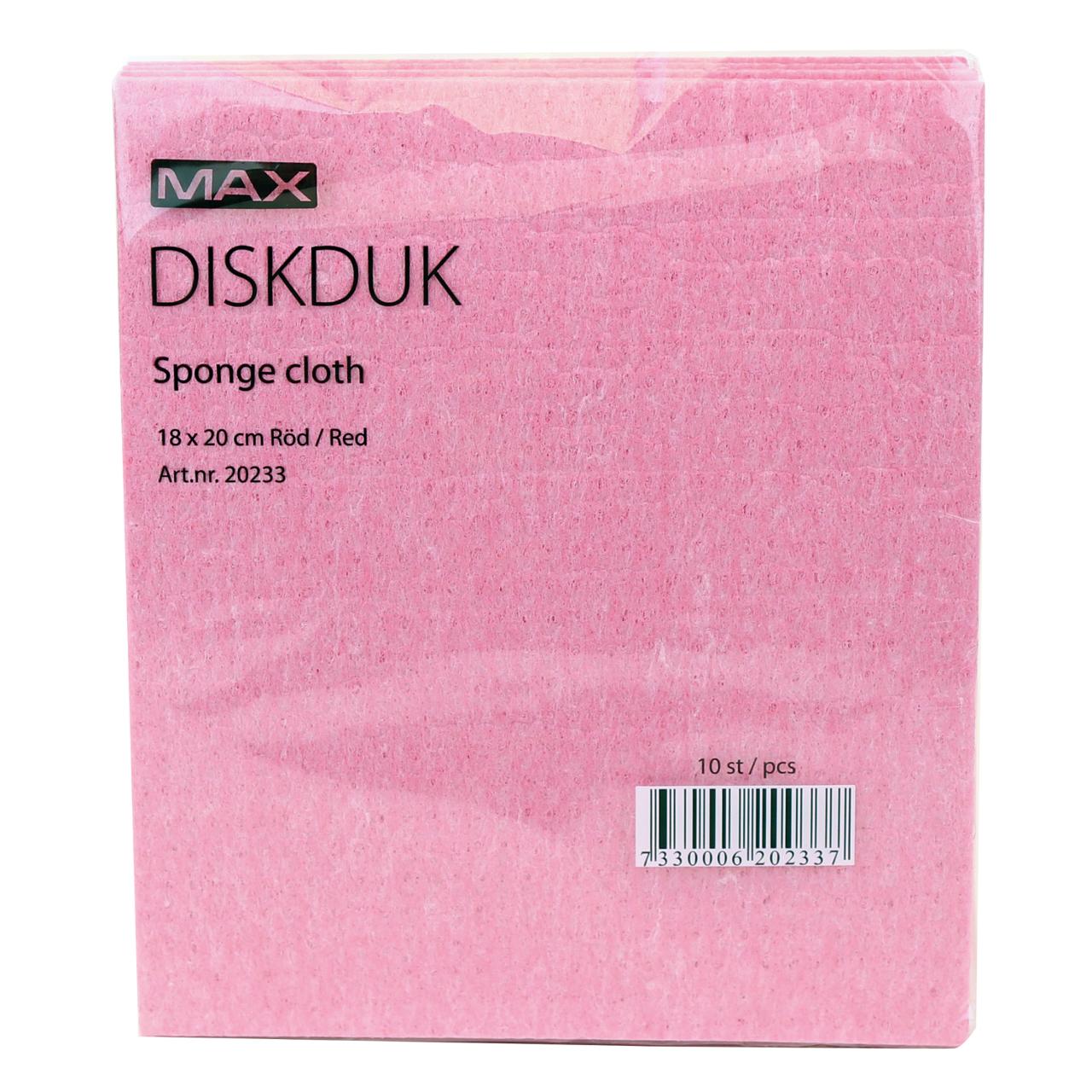 MAX Diskduk röd 10/fp | Städ och hygien - Städdukar och diskdukar - Diskdukar och svampdukar | Kontorsexperten