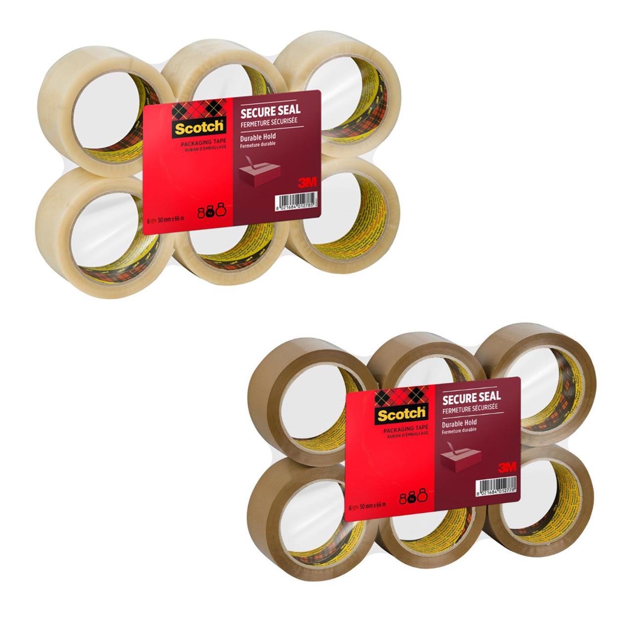 SCOTCH Packtejp Secure Seal 50mmx66m Klar 6/fp | Emballage och lagerutrustning - Packtejper - Packtejp PP | Kontorsexperten