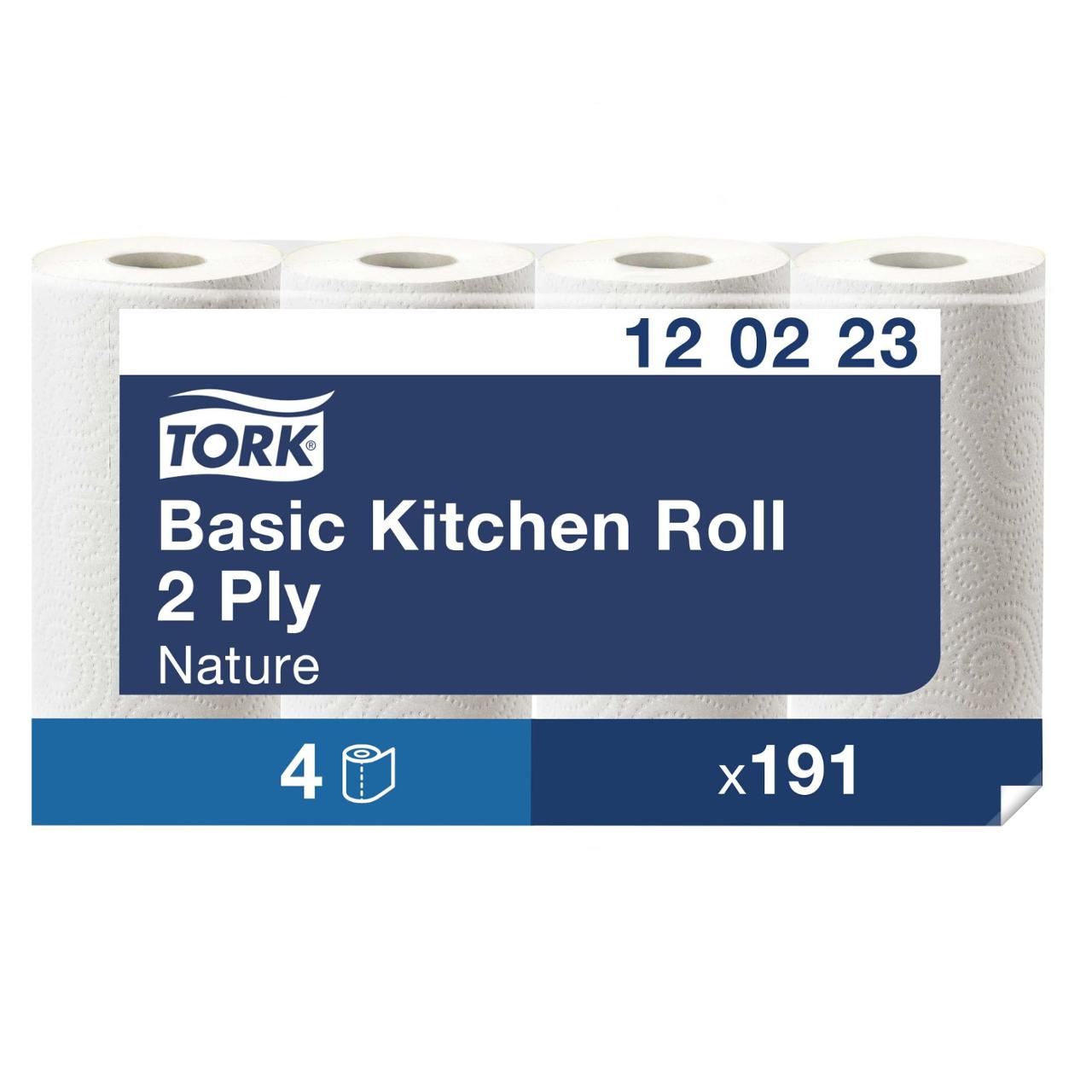 TORK Hushållspapper Basic 2-lag 191ark naturvit 4/fp | Städ och hygien - Toalettpapper och torkpapper - Hushållspapper | Kontorsexperten