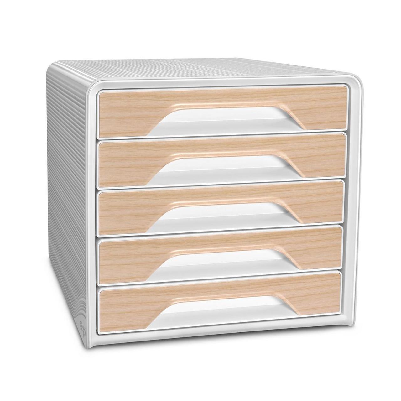 CEP Blankettbox Smoove 5-lådor vit/beech | Kontorsmaterial - Till skrivbordet - Blankettfack och Boxar | Kontorsexperten