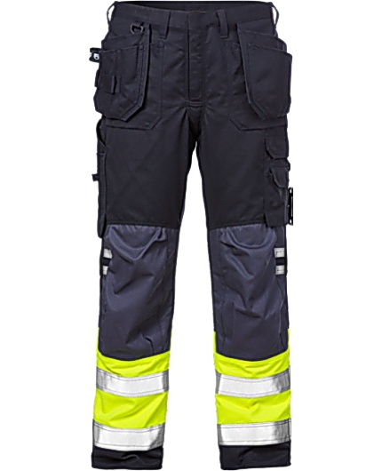 FRISTADS Flam Hantv.byxa Varsel Gul/Marin C148 | Arbetskläder - Arbetsbyxor och shorts - Flamskyddsbyxor | Kontorsexperten