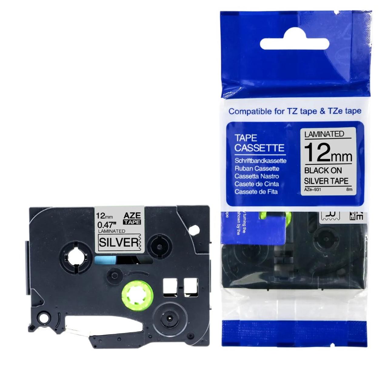 Tape 12mm TZe-931 Svart på Silver | Kontorsmaskiner - Märkmaskiner och tape - Tape - Brother TZ | Kontorsexperten