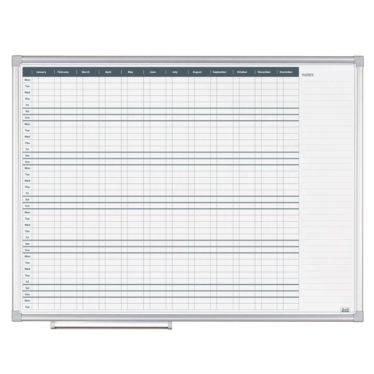 2X3 THE BOARDS COMPANY Tavla 2x3 Årsplan 120x90cm | Kontorsmöbler och inredning - Whiteboardtavlor och tillbehör - Whiteboardtavlor - Planering | Kontorsexperten
