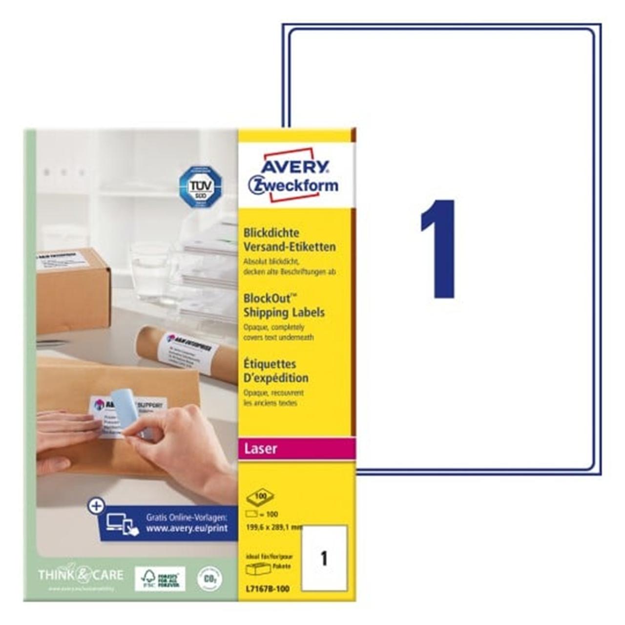 AVERY Etikett 199,6x289,1mm 100/fp | Emballage och lagerutrustning - Etiketter och godsmärkning - Adressetiketter | Kontorsexperten