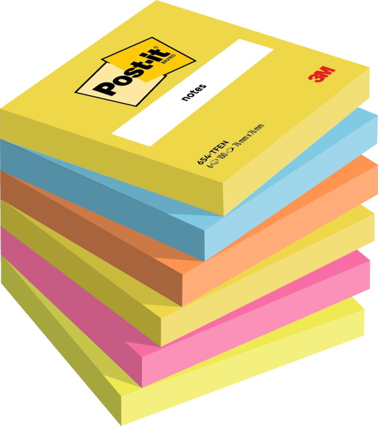 POST-IT Notes Energetic 76x76mm | Kontorsmaterial - Notes och Post-It - Notes - Färgade | Kontorsexperten