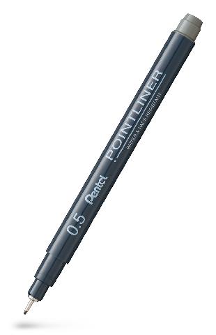 PENTEL Fineliner Pointliner 0,5mm grå | Kontorsmaterial - Pennor - Finelinerpennor | Kontorsexperten