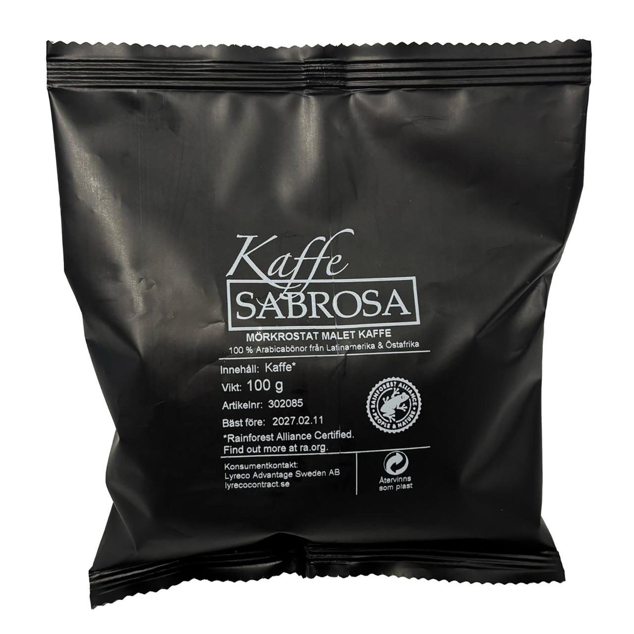 Kaffe Sabrosa Mörkrost 100g 64/fp | Kök och servering - Kaffe och te - Portionsförpackat | Kontorsexperten