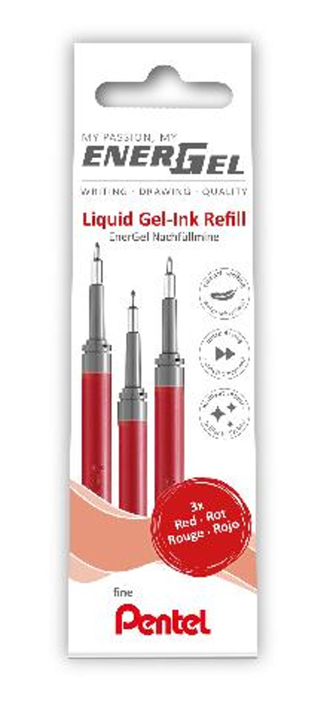 PENTEL Refill EnerGel needle röd 3/fp | Kontorsmaterial - Pennor - Pennpatroner | Kontorsexperten