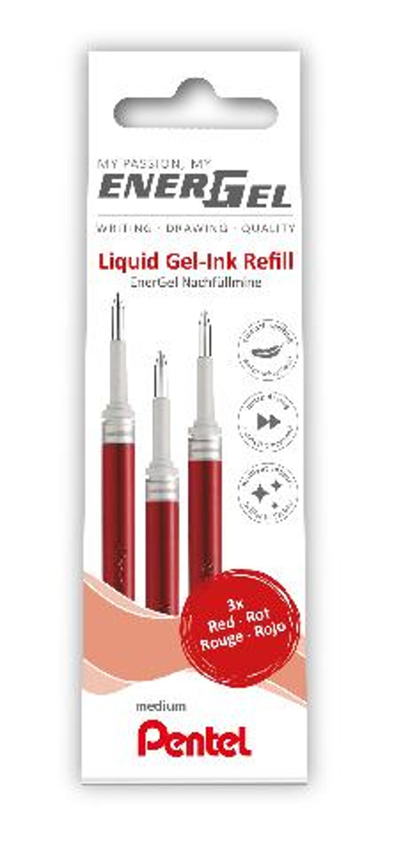 PENTEL Refill EnerGel LR7 0,7 röd 3/fp | Kontorsmaterial - Pennor - Pennpatroner | Kontorsexperten