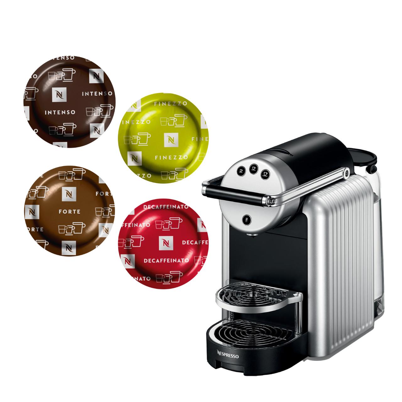 NESPRESSO Zenius kaffemaskin + 400 kaffekapslar (paket 1)