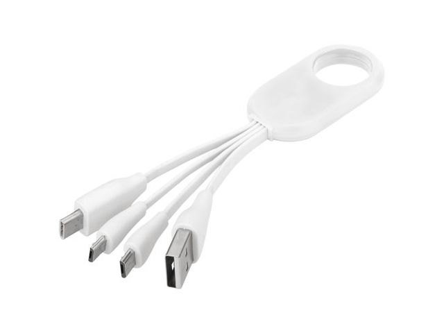 LaddningskabelTroup 4-i-1 vit | Profilsortiment - Mobiler och tablets - Laddningskablar | Kontorsexperten