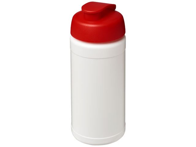Vattenflaska Plus fliplock vit/röd 500ml | Profilsortiment - Sport och fritid - Sportflaskor | Kontorsexperten