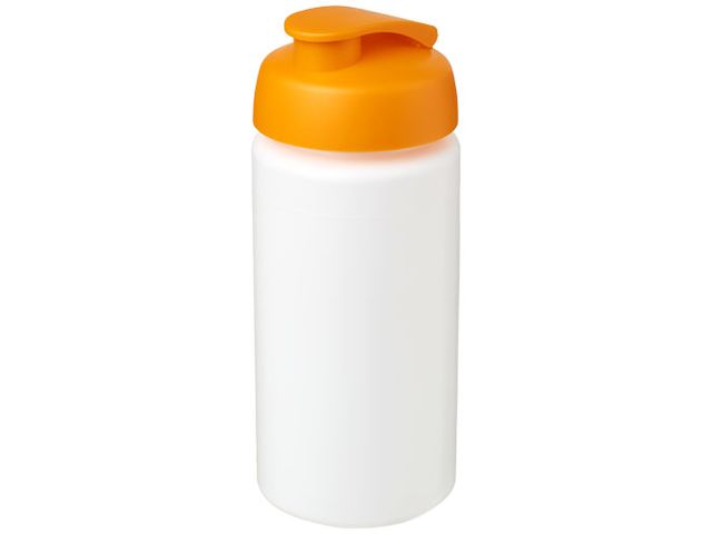 Vattenflaska grip & fliplock vit/orange 500ml | Profilsortiment - Sport och fritid - Sportflaskor | Kontorsexperten
