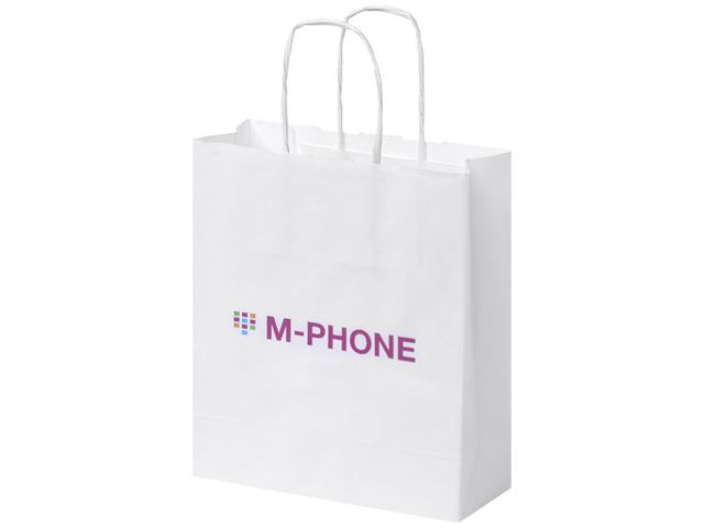 Kraftpapperspåse 80g vit S | Profilsortiment - Kassar och påsar - Papperskassar | Kontorsexperten