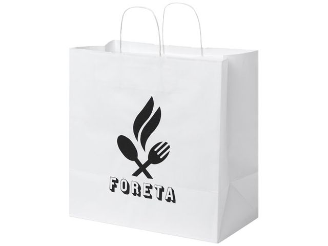 Papperspåse tvinnat handtag vit XL | Profilsortiment - Kassar och påsar - Papperskassar | Kontorsexperten