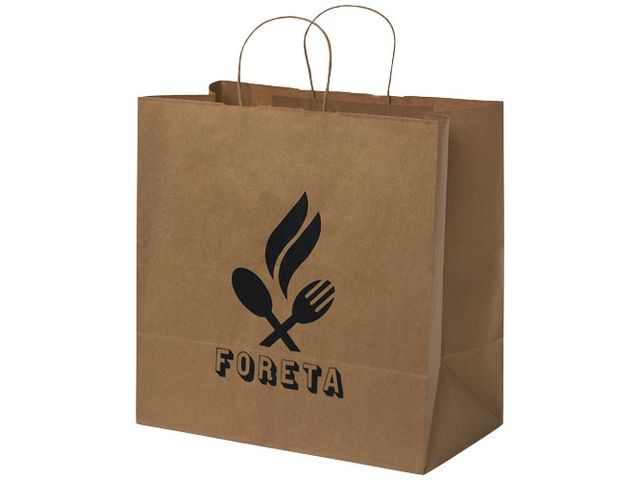 Papperspåse tvinnat handtag brun XL | Profilsortiment - Kassar och påsar - Papperskassar | Kontorsexperten