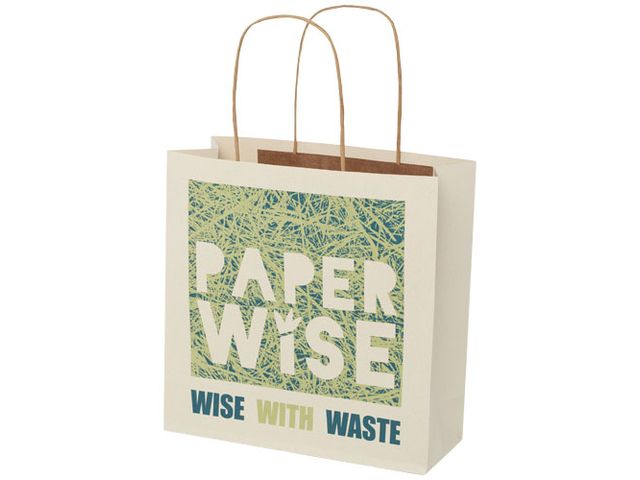 Papperspåse tvinnat handtag vit S | Profilsortiment - Kassar och påsar - Papperskassar | Kontorsexperten