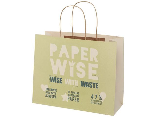 Papperspåse tvinnat handtag vit | Profilsortiment - Kassar och påsar - Papperskassar | Kontorsexperten