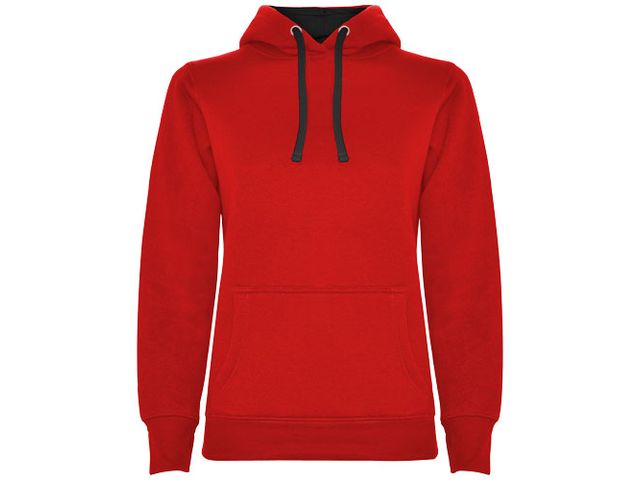 Hoodie Urban Dam röd/svart XL | Yrkeskläder - Tröjor och Sweatshirts - Hoodies | Kontorsexperten