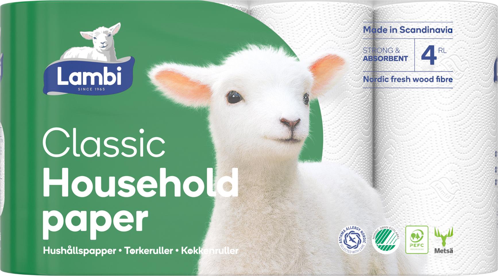 LAMBI Hushållspapper Classic vit 20/fp | Städ och hygien - Toalettpapper och torkpapper - Hushållspapper | Kontorsexperten