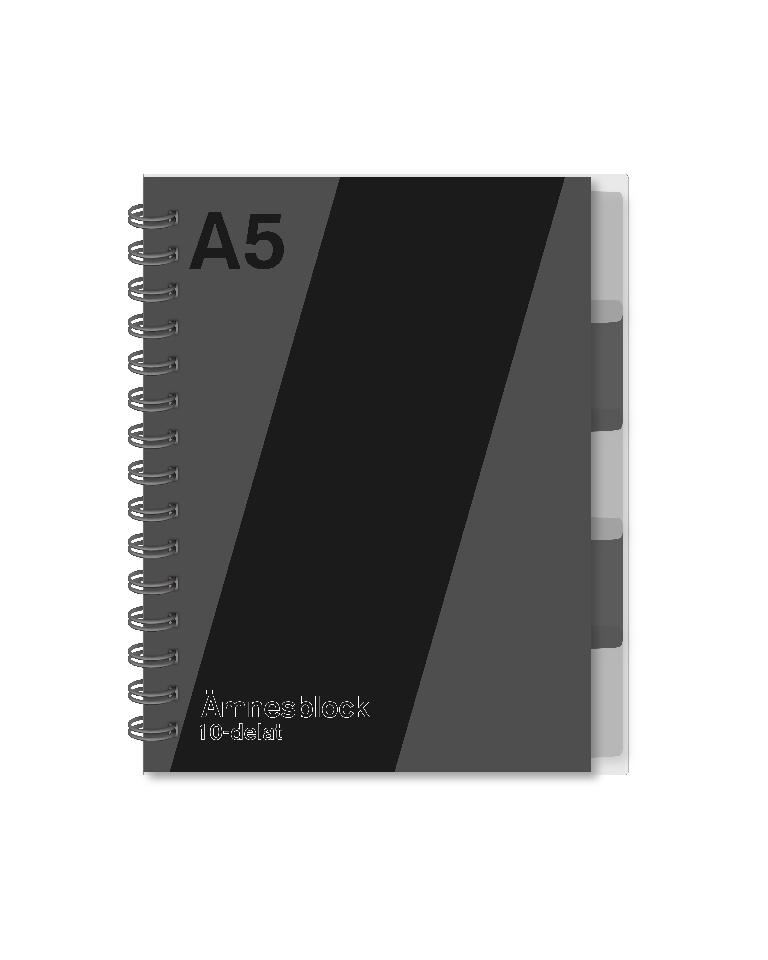 Anteckningsblock A5 70g 200 blad 10 avdelare | Kontorsmaterial - Block och anteckningsböcker - Anteckningsblock | Kontorsexperten