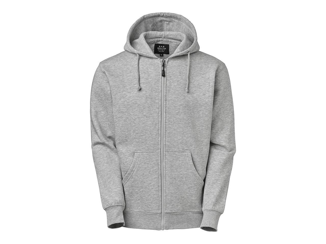 SOUTH WEST Hoodie zip Parry gråmel S | Arbetskläder - Arbetströjor - Hoodies och luvtröjor | Kontorsexperten