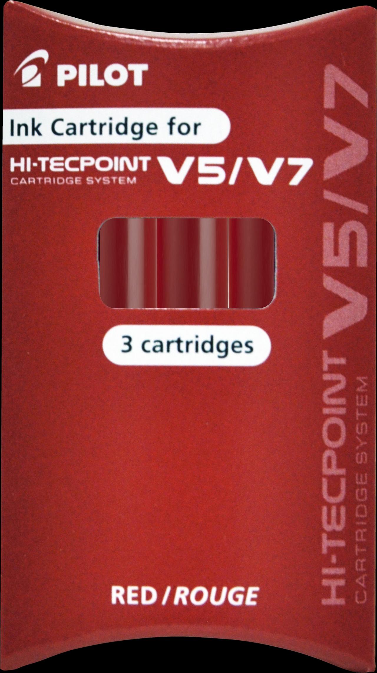 PILOT Refill Hi-Tecpoint V5/V7 röd 3/fp | Kontorsmaterial - Pennor - Pennpatroner | Kontorsexperten