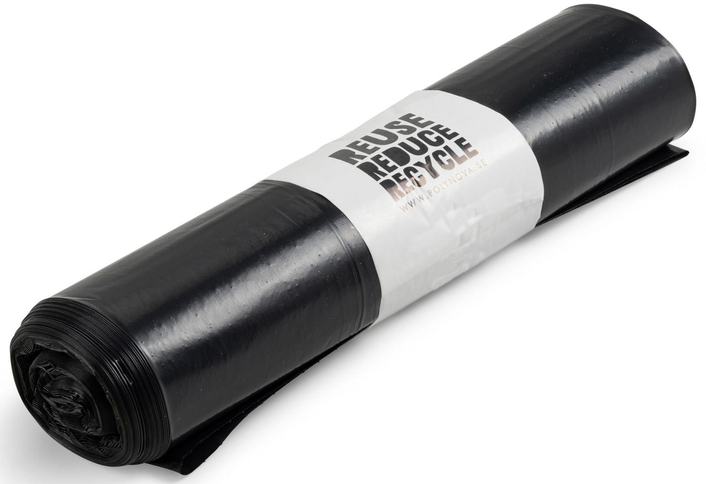 POLYNOVA Plastsäck POLYREG 110L 60 my svart 25/rl | Kontorsmaskiner - Dokumentförstörare - Säckar och påsar | Kontorsexperten