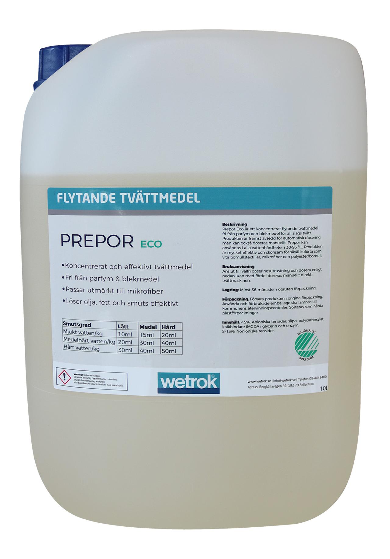 WETROK Tvättmedel Prepor Eco 10L | Städ och hygien - Tvättmedel och klädvård - Tvättmedel | Kontorsexperten