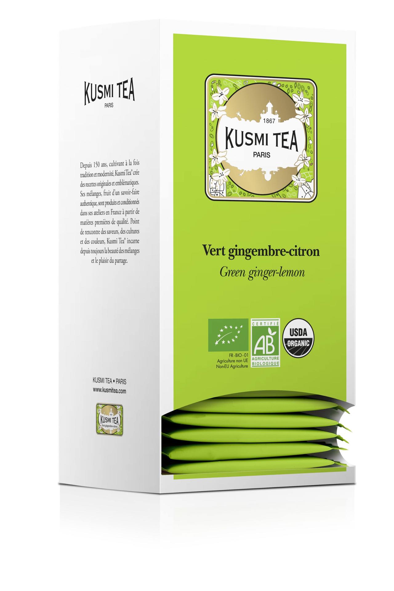 KUSMI Te Eko Green ginger-lemon 25/fp | Kök och servering - Kaffe och te - Te | Kontorsexperten