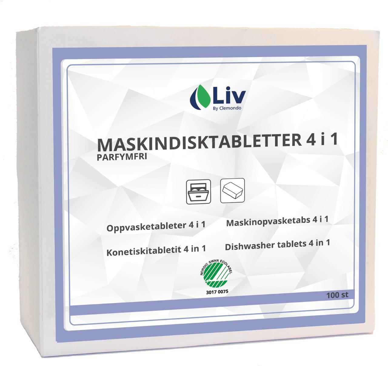 LIV Maskindisk Tabs 4i1 100/fp | Städ och hygien - Diskrengöring - Maskindiskmedel | Kontorsexperten