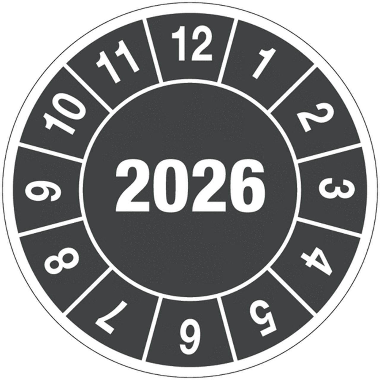 BRADY Kontrollmärke 2026 10mm 104/fp | Skyddsutrustning - Säkerhetsmärkning och skyltar - Skyltar | Kontorsexperten