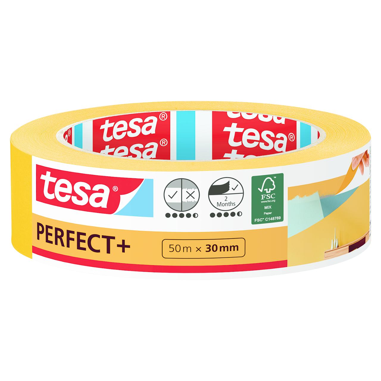 TESA Maskeringstejp Perfect+ 30mmx50m | Emballage och lagerutrustning - Packtejper - Maskeringstejp | Kontorsexperten