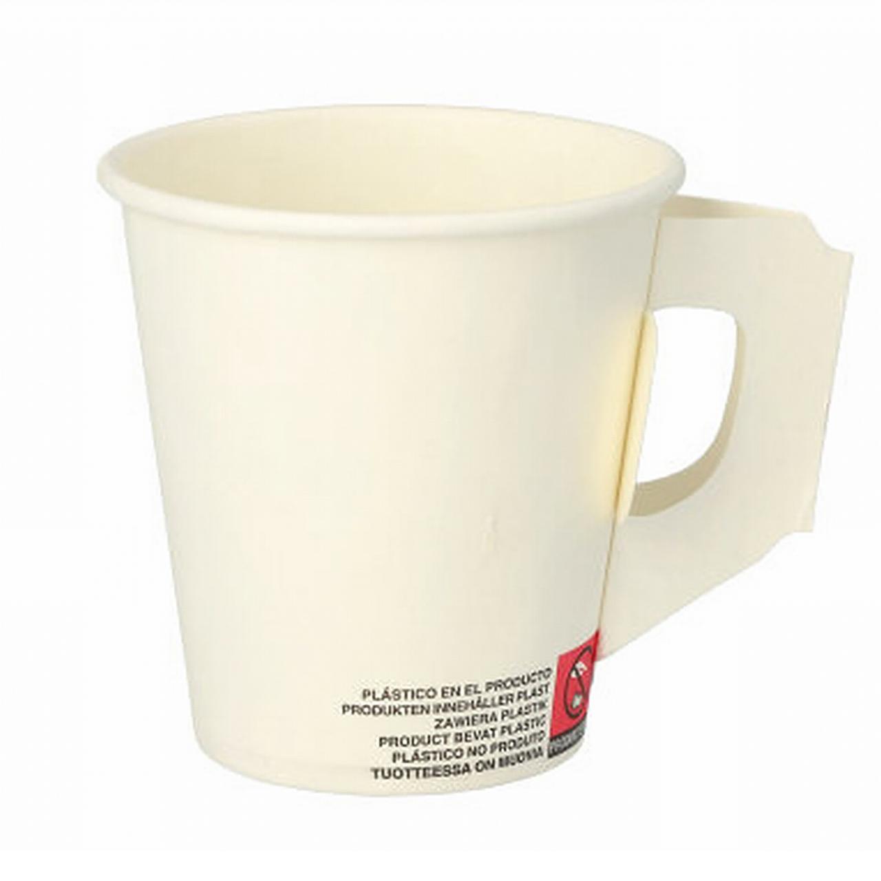 PAPSTAR Pappersbägare handtag 18cl vit 80/fp | Kök och servering - Engångsartiklar - Pappersbägare | Kontorsexperten