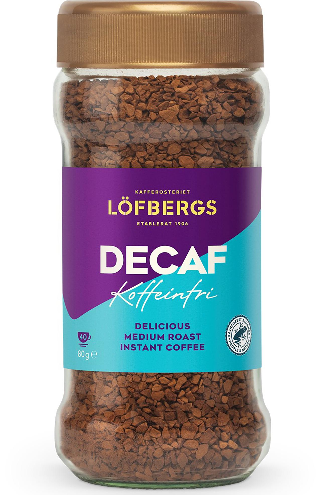 LÖFBERGS Kaffe Snabbkaffe Decaf koffeinfri 80g | Kök och servering - Kaffe och te - Instantkaffe | Kontorsexperten