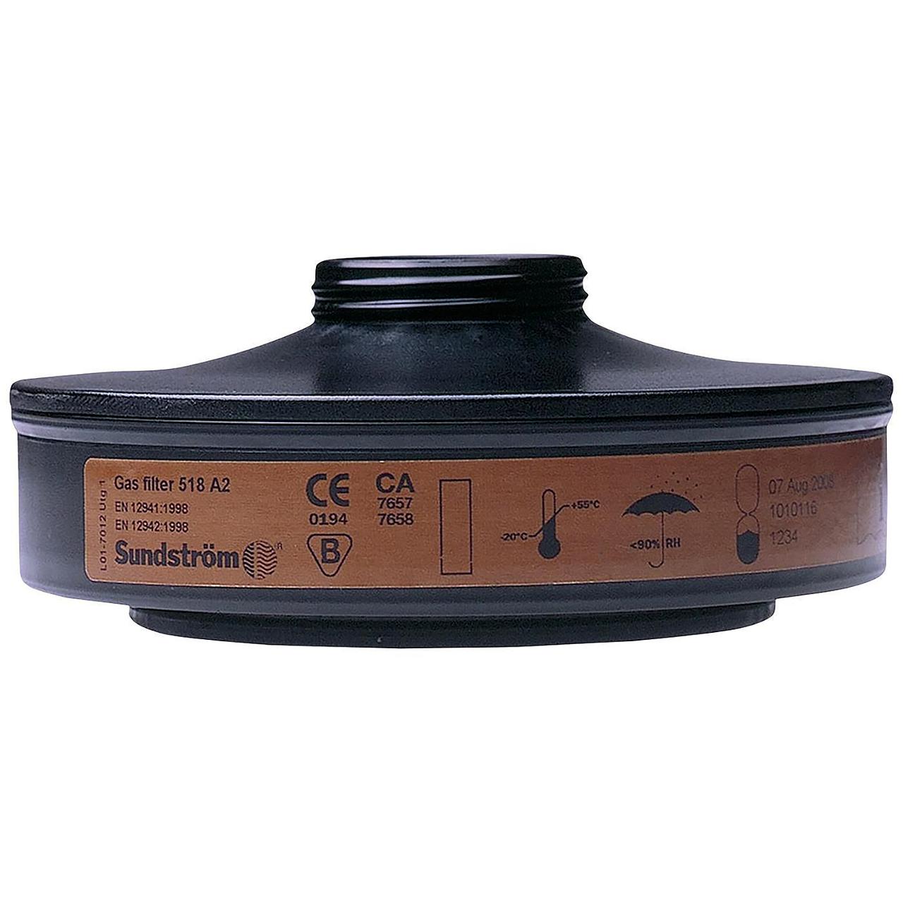 SUNDSTRÖM Gasfilter SR518 A2 | Skyddsutrustning - Andningsskydd - Tillbehör | Kontorsexperten