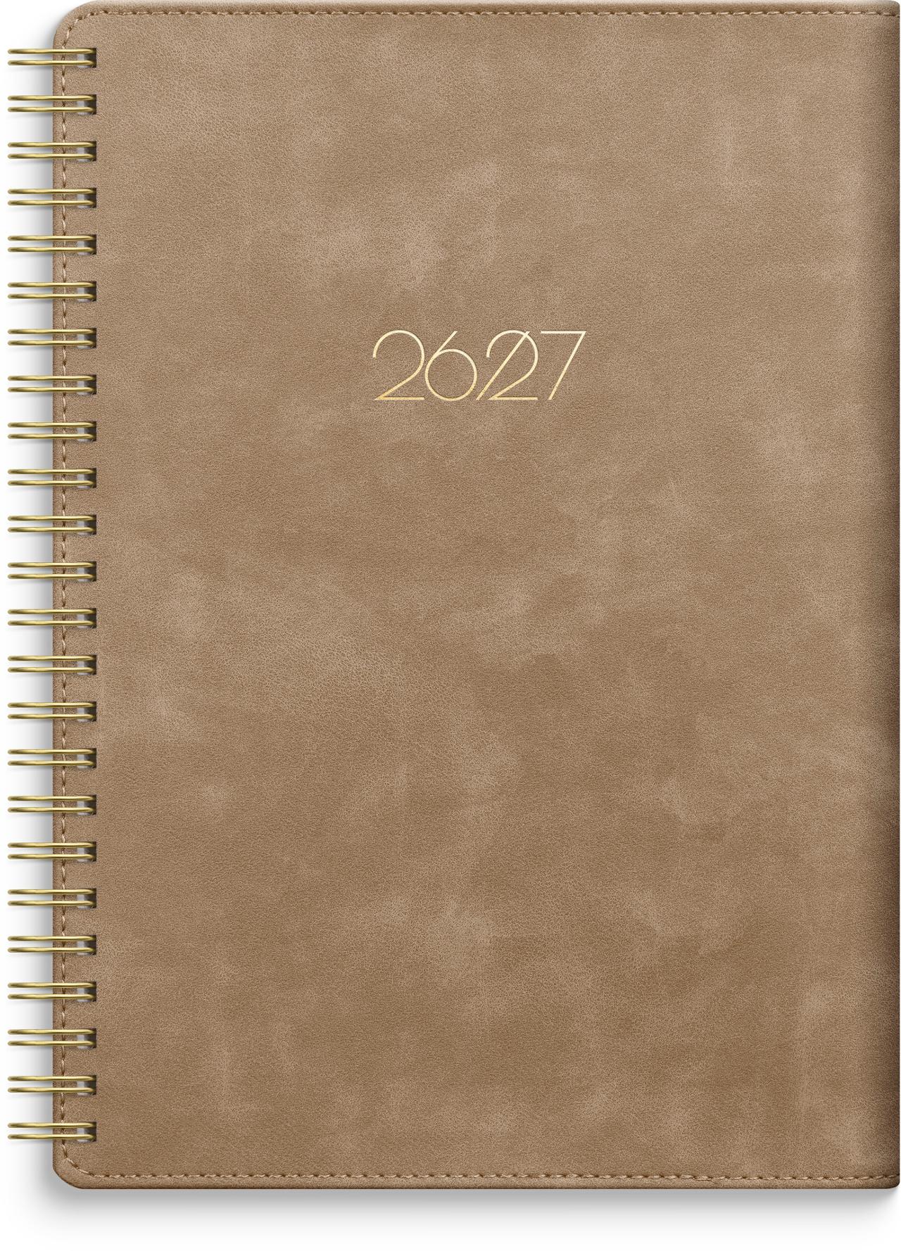 BURDE Kalender Study Twist A5 mocca 26/27 | Almanackor och kalendrar - Lärar och Elevkalendrar - Elevkalendrar | Kontorsexperten