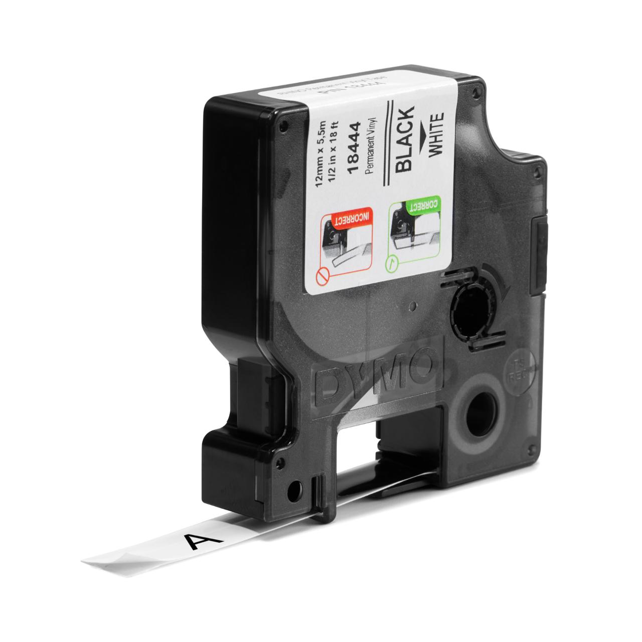 DYMO Tape Rhino vinyl 12mm svart på vit | Kontorsmaskiner - Märkmaskiner och tape - Tape - Dymo Rhino | Kontorsexperten