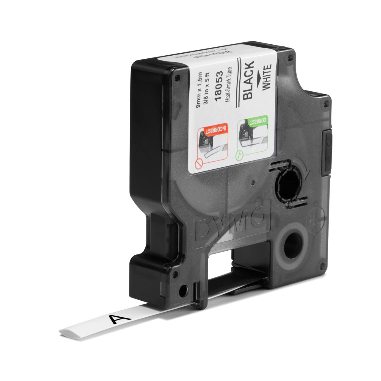 DYMO Tape Rhino krympslang 9mm svart på vit | Kontorsmaskiner - Märkmaskiner och tape - Tape - Dymo Rhino | Kontorsexperten