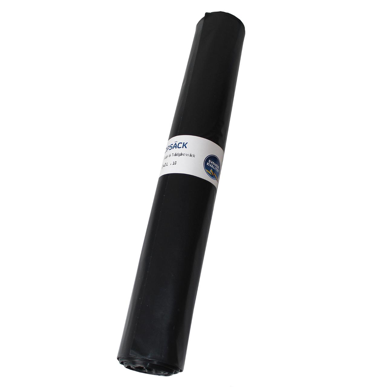 TRIOWORLD Plastsäck Mono LDPE 240L 60my svart 10/rl | Städ och hygien - Påsar och säckar - Plastsäckar | Kontorsexperten