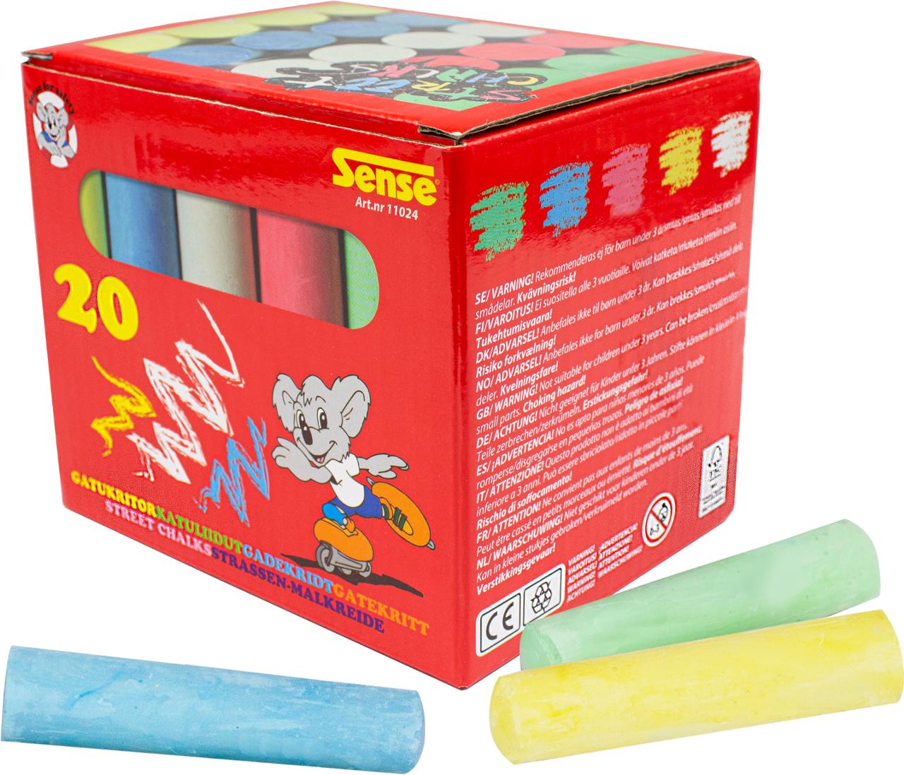SENSE Gatukritor 20/fp | Skola och förskola - Bild och form - Kritor | Kontorsexperten