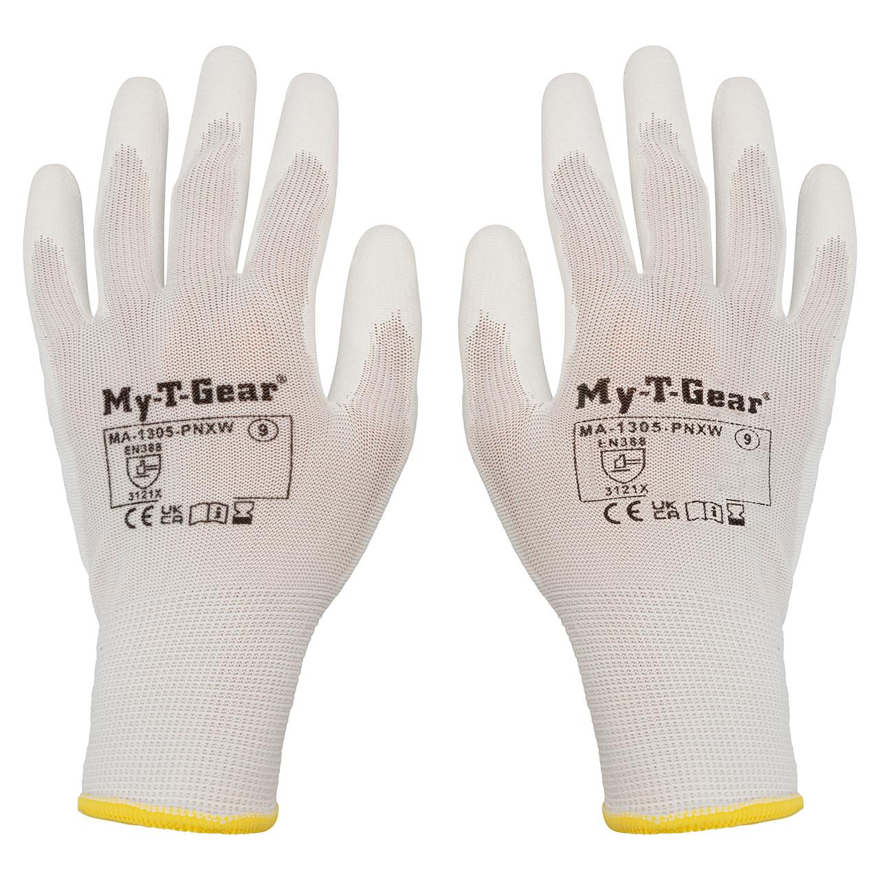 MY-T-GEAR Montagehandske PU vit 6 | Skyddsutrustning - Skyddshandskar - Montagehandskar | Kontorsexperten