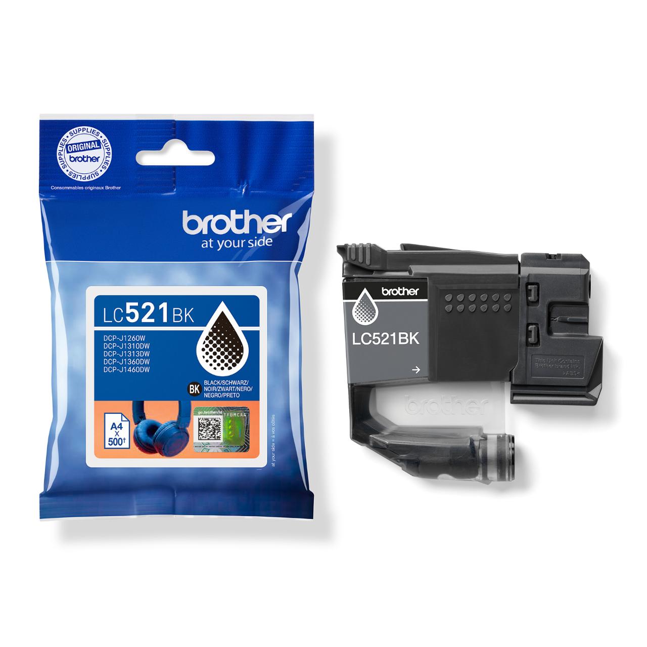 BROTHER Bläckpatron LC521BK svart | Toner och bläck - Bläckpatroner - Bläckpatroner Brother | Kontorsexperten