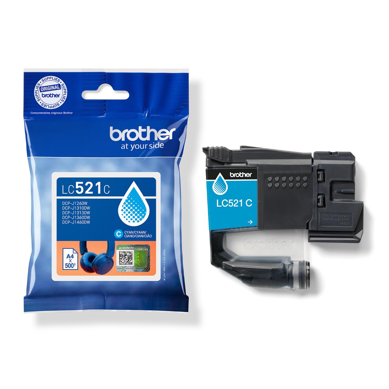 BROTHER Bläckpatron LC521C cyan | Toner och bläck - Bläckpatroner - Bläckpatroner Brother | Kontorsexperten