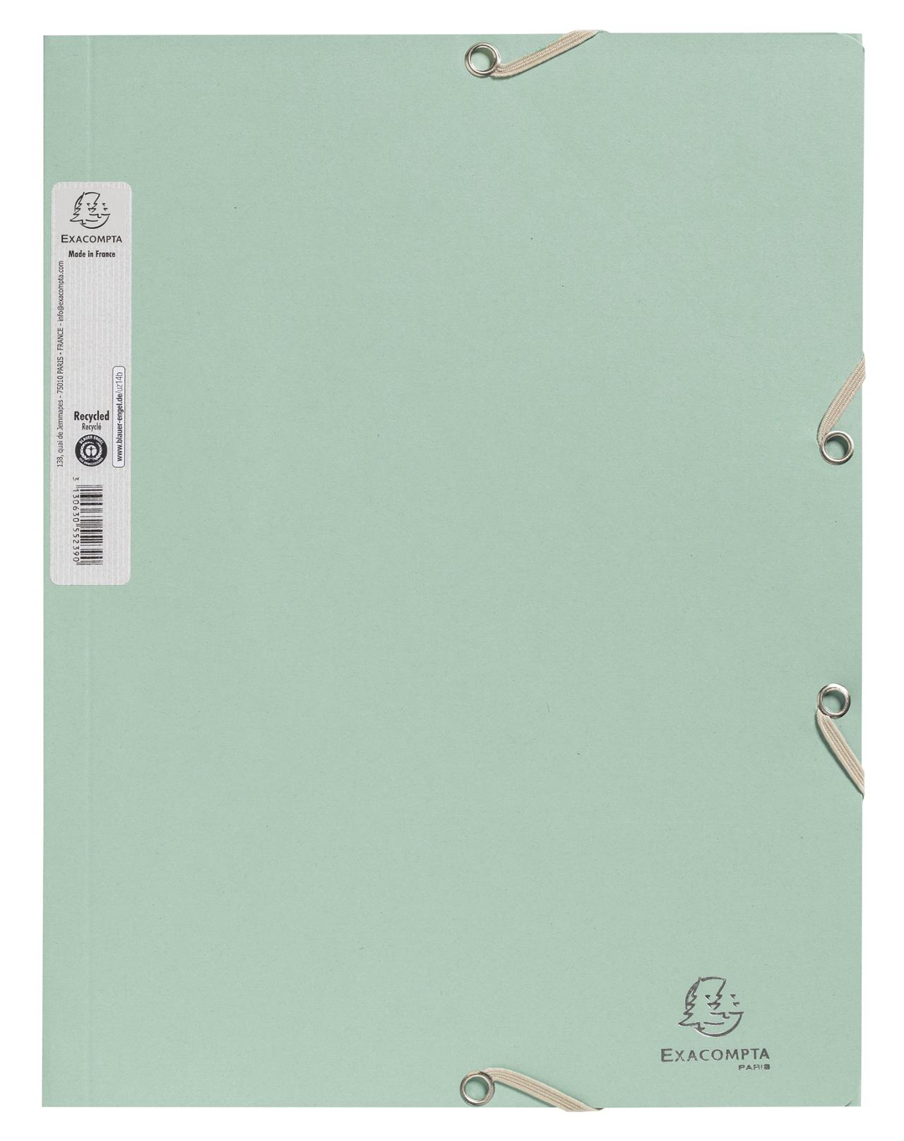 EXACOMPTA Gummibandsmapp 3-klaff A4 grön | Kontorsmaterial - Mappar och plastfickor - Gummibandsmappar 3-klaff - Kartong | Kontorsexperten