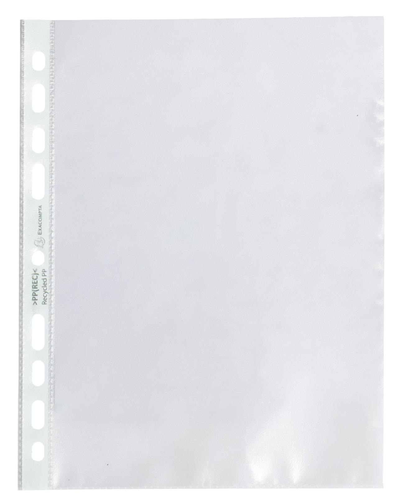 EXACOMPTA Plastficka återvunnen A5 0,06mm 50/fp | Kontorsmaterial - Mappar och plastfickor - Plastfickor - Öppen överkant | Kontorsexperten